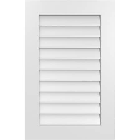 Ekena Millwork Vertical Surface Mount PVC Gable Vent: Non-Functional, w/ 3-1/2"W x 1"P Standard Frame, 22"W x 34"H GVPVE22X3401SN